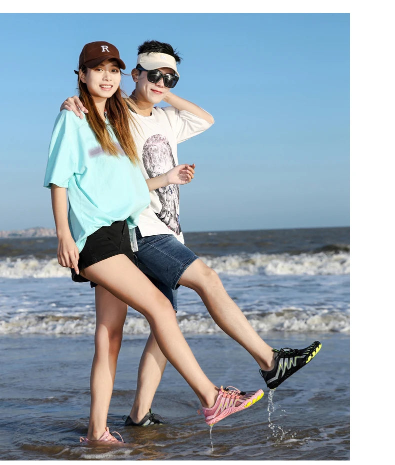 New Arrival Water Shoes Qiuck-Dry Aqua Shoes Men Women Outdoor Beach Swimming Wading Breathable Five-Finger Sneakers Size 35-46