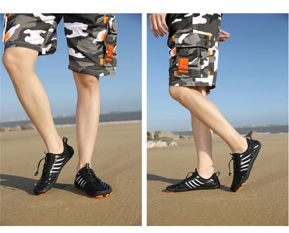 New Arrival Water Shoes Qiuck-Dry Aqua Shoes Men Women Outdoor Beach Swimming Wading Breathable Five-Finger Sneakers Size 35-46