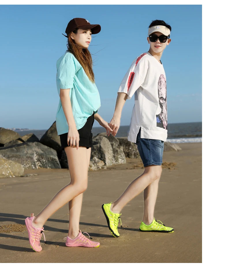 New Arrival Water Shoes Qiuck-Dry Aqua Shoes Men Women Outdoor Beach Swimming Wading Breathable Five-Finger Sneakers Size 35-46